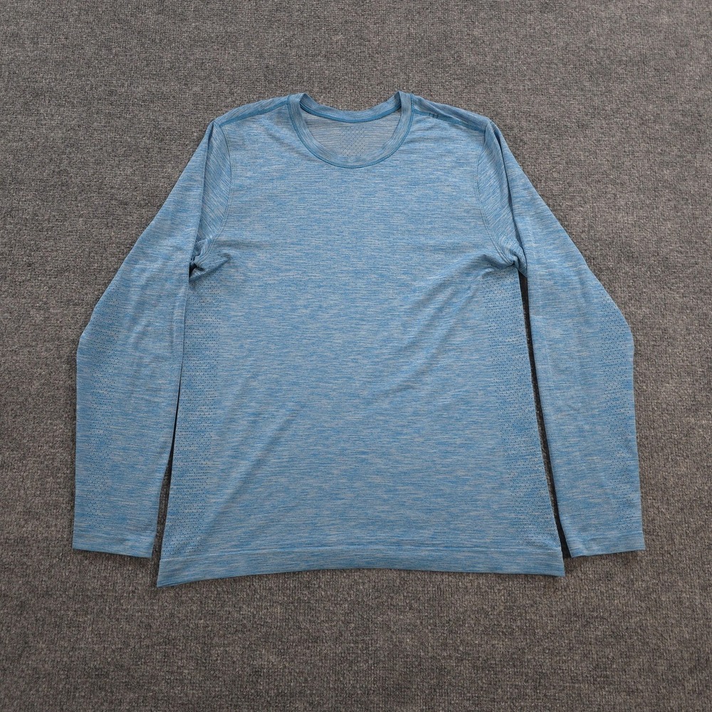 Lululemon Shirt Mens M Blue Metal Vent Tech Performance Tee Run Gym Athletic